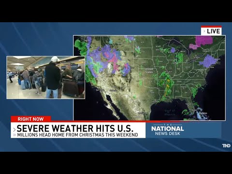 Severe weather hits US &amp; impacts travel. America&#039;s News Now shows conditions in west coast to south