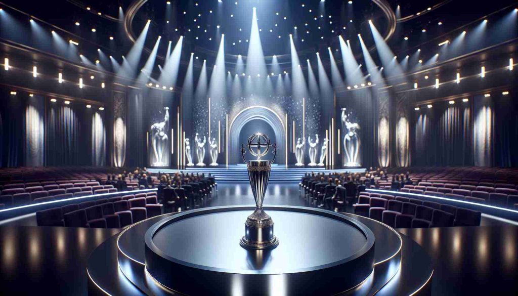 Realistic high-definition image showcasing the center stage set for a grand event. The focal point is a prestigious award trophy, known for its significance in the field of sports, placed dramatically in the middle. No specific individuals are present, instead, the atmosphere is charged with the anticipation of the soon-to-be-announced finalists.