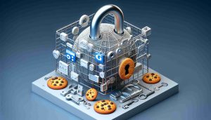 Realistic high-definition image of a composition that metaphorically represents the action of 'Unlocking the Secrets of the Web'. This could include a lock in the shape of a globe, with internet-related symbols appearing as the lock opens. Also, include a diagram showing the importance of 'Cookies' in the digital world. This can be visualized with cookies having keyholes, and these cookies being used to unlock various website icons, signifying their crucial role in accessing and personalizing web content.