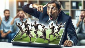 Imagine a high-definition, realistic image of a well-known football coach making a surprising move. This unexpected strategy demonstrates his expertise and leads to a dream scenario for the team. The expression of astonishment and delight can be clearly seen on everyone's faces, reflecting the huge success of this unexpected turn of events.