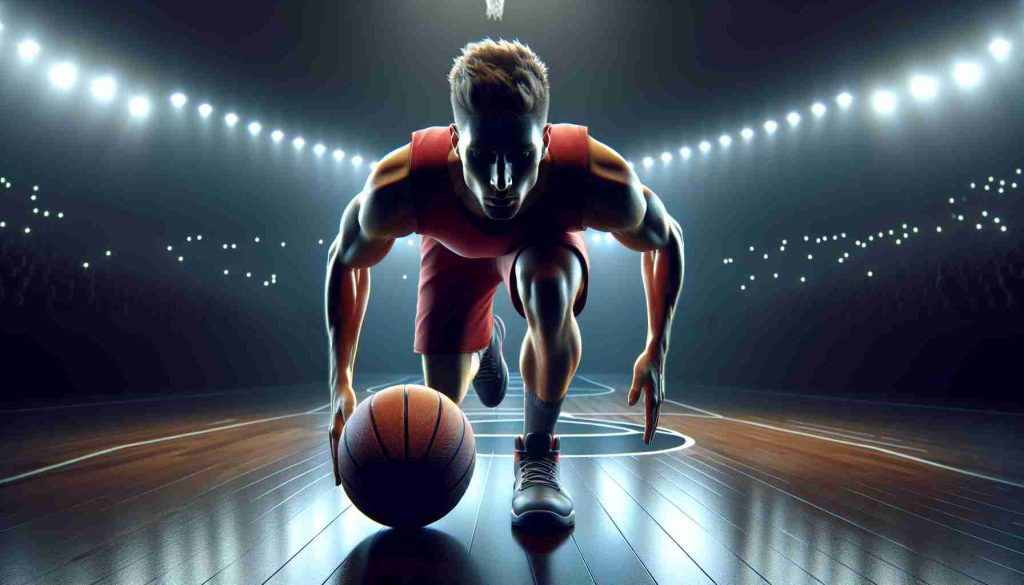 A high-definition realistic image showcasing a highly anticipated basketball match. The tension is palpable as there is uncertainty if one of the notable players, a talented male Caucasian basketball player, will participate.