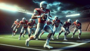 Realistic high-definition image of a promising American football team on the field, symbolizing the team's future potential. The scene highlights the possibility of the team finding their star quarterback, akin to a player with the skills of a top-notch quarterback. This image reflects hope, progress, and anticipation in the realm of American football.