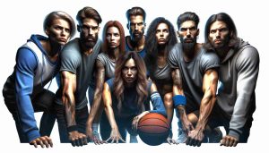 High-definition, realistic illustration of a diverse group of people in a team huddle, looking fierce and determined, ready to dominate their competition. Portray the team members' competitive attitude and readiness for the upcoming challenge. The atmosphere is tense and filled with anticipation.