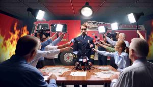 Generate a realistic HD image depicting a scandal involving a former fire chief. The scene should effectively convey the theme of exposure and controversy without revealing personal details of the individual involved.