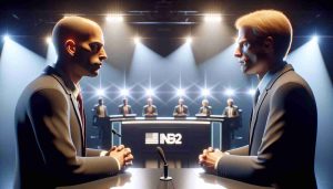 A high-definition, realistic scene depicting a debate between a high-profile tech entrepreneur and a well-known internet pioneer. They are engrossed in a heated discussion about government control. They stand across from each other under bright stage lights. The tech entrepreneur with the bald head peers intently at the sandy-haired internet pioneer, intensity evident in their expressions.