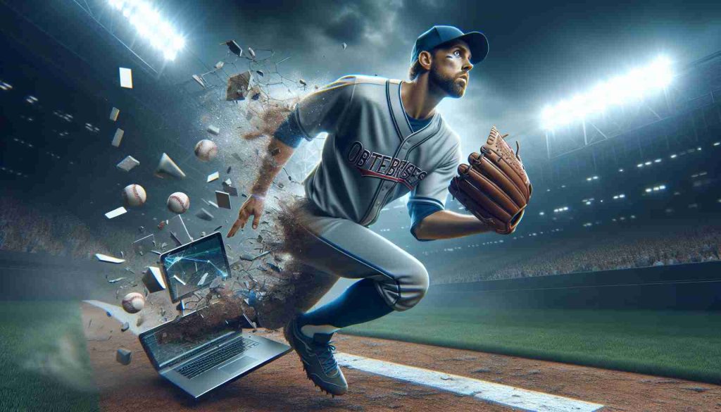 Realistic high-definition portrayal of a dramatic moment signifying a major change for a baseball team's outfielder. Is this the final game for the player known for his skill and precision?