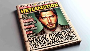 Realistic HD photo of a striking headline, reading 'Shocking Connections: Famous Actor's Ties to Scandal Exposed!'