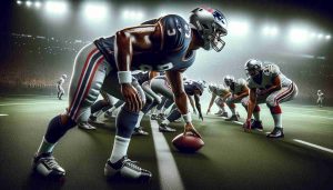 A highly detailed and realistic photo showing the struggles of a professional football game. The focus of the scene is on a backup player, now in the spotlight. Tense expressions and determined stances fill the field as strategy and power play out in real time.