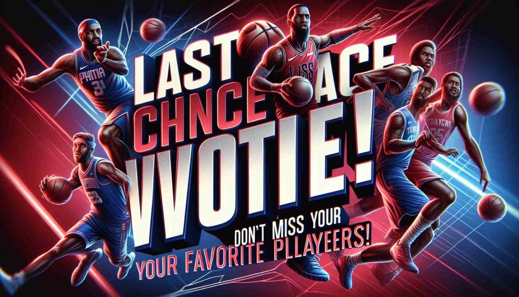 High-definition, realistic image that showcases the urgency of voting, with the theme being a professional sports tournament. The image should have strong lettering stating 'Last Chance to Vote! Don’t Miss Your Favorite Players!', preferably on some exciting background that is appropriate for a high-stakes game. Make sure that no specific player or team is highlighted more than others, as this is for choosing personal favorites.