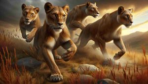 Realistic high-definition image showcasing a thrilling conclusion! Get ready to discover what's next for a team of lionesses. Capture their determination and team spirit in this adventurous scene.